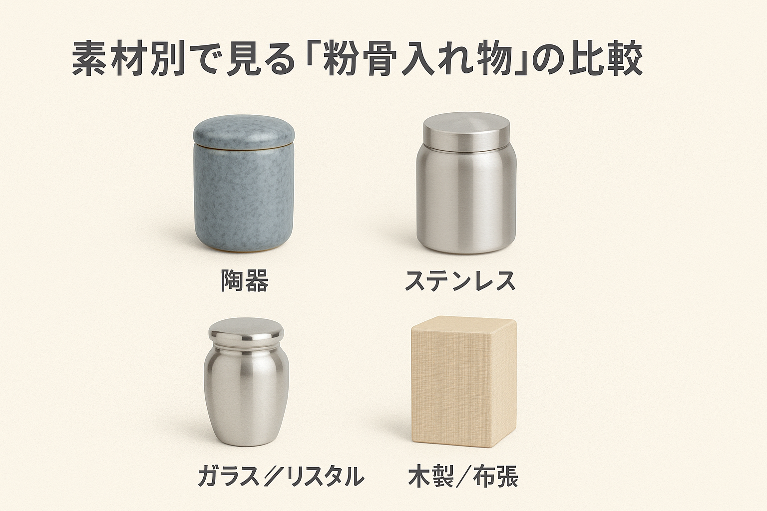 素材別で見る粉骨入れ物